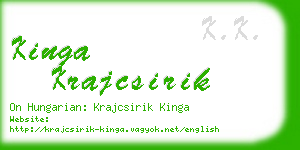 kinga krajcsirik business card
